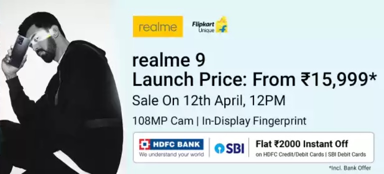 India Desire : Buy realme 9 From Flipkart At Price Rs 17999: Next Sale Date 12th April 2022 @12PM, Specifications & Buy Online In India